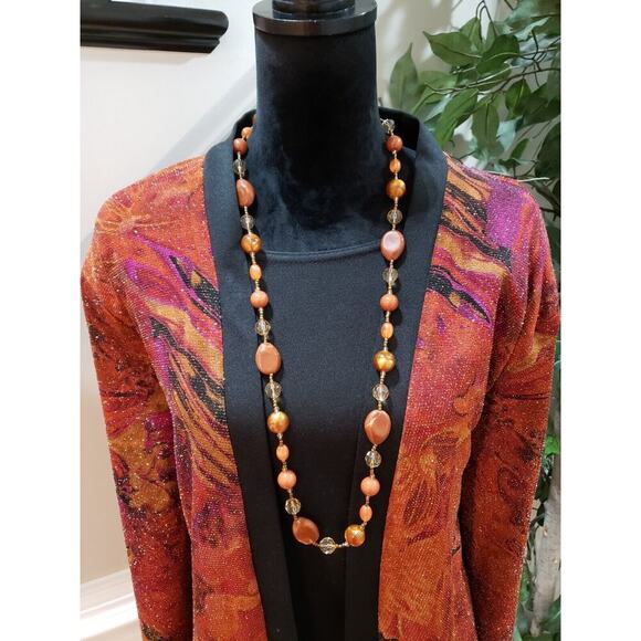 ST. Anthony Women's Multicolor Polyester Round Neck Long Sleeve Top Blouse 20W - Picture 2 of 11